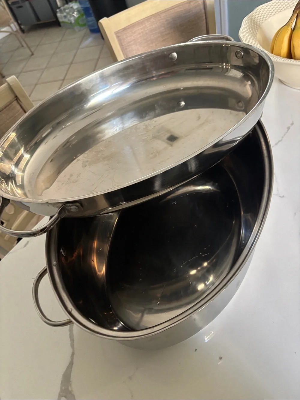 Stainless Steel Roasting Pan with Lid - Polished Silver